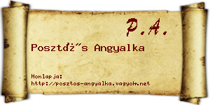 Posztós Angyalka névjegykártya